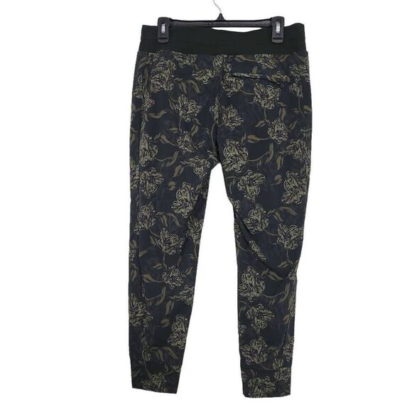 Athleta Trekkie North Printed Jogger’s Sz 8P Floral Green Pull‎ On Elastic Ankle - Picture 1 of 12
